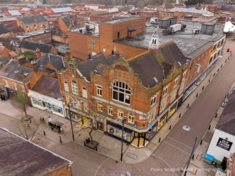 Above view of a historic building