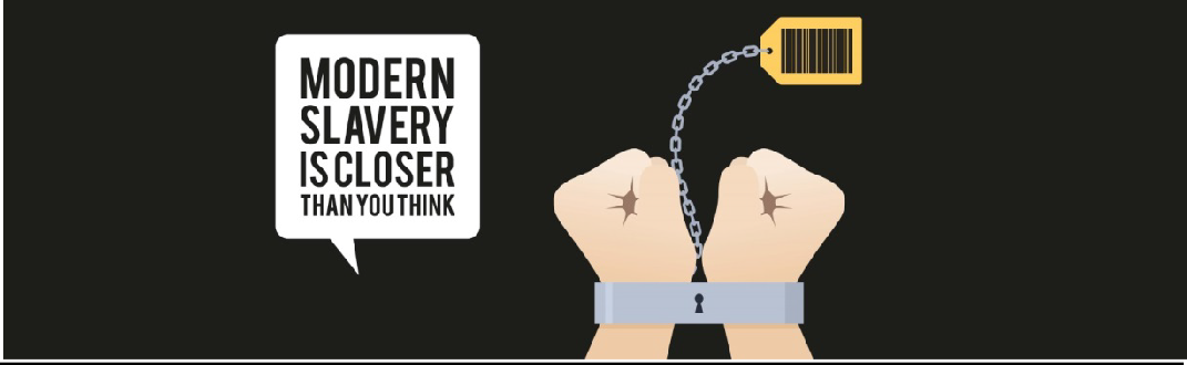 Modern Slavery image of hands handcuffed and chained