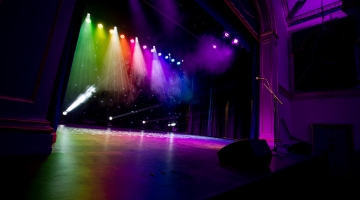 lighting on a dark stage 