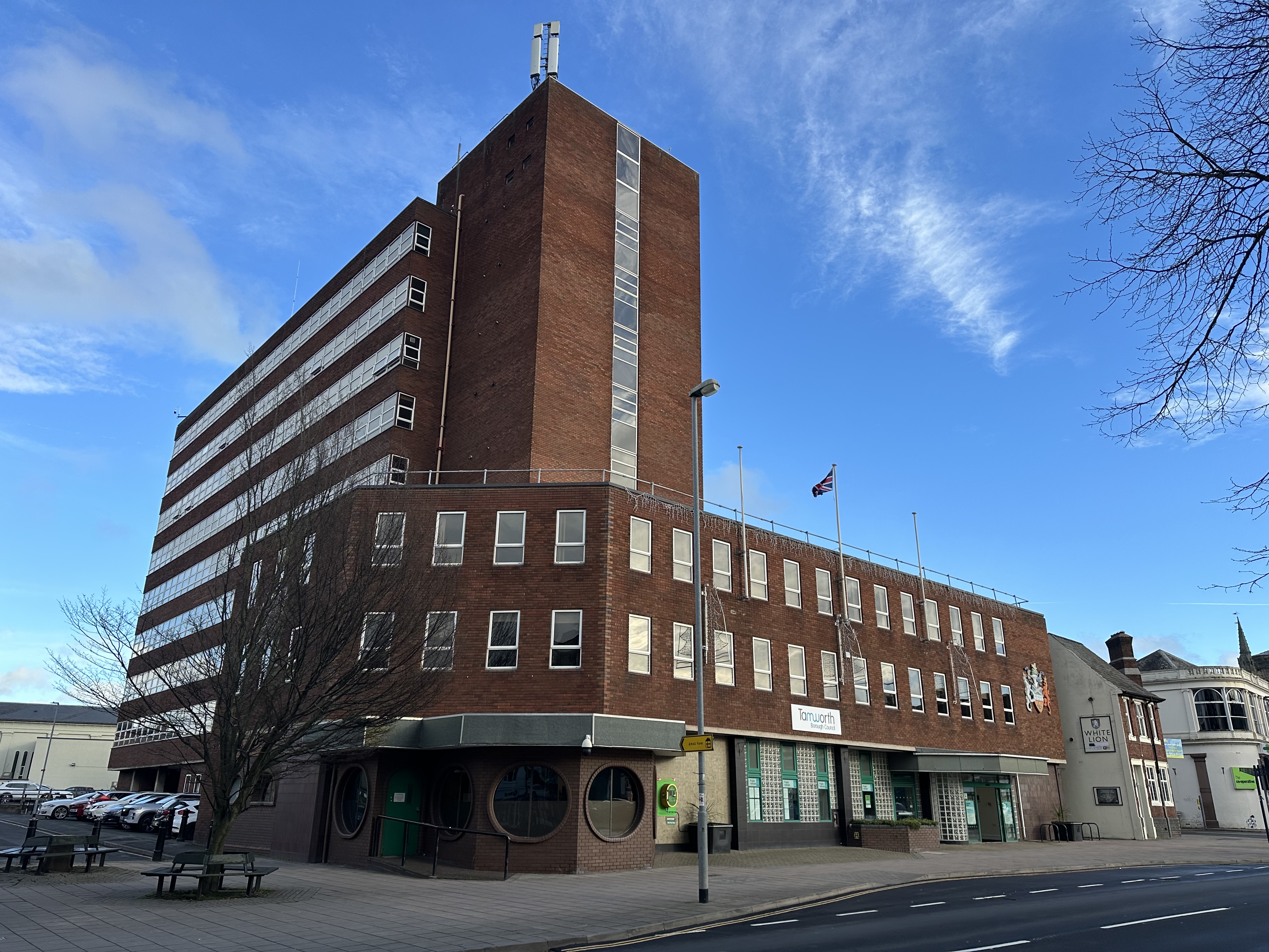 Outside of Marmion House building in Tamworth