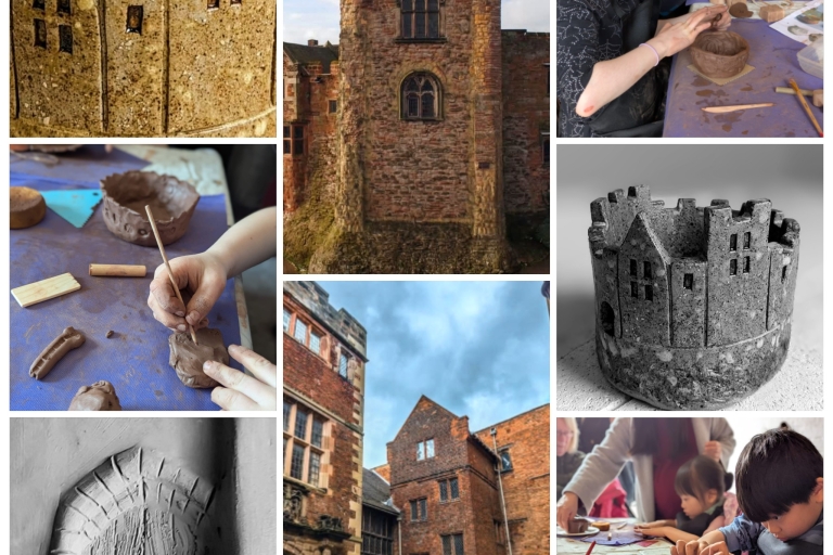 A collage of Tamworth Castle and clay