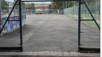 image of the entrance to an outdoor skate park