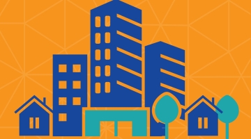 A graphic image of buildings