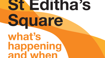 Orange swirl behind the title text